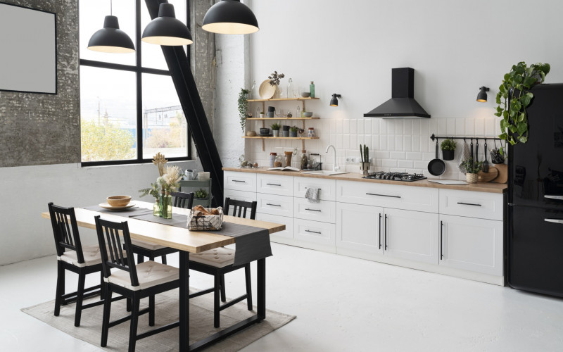 Empty modern room with furniture